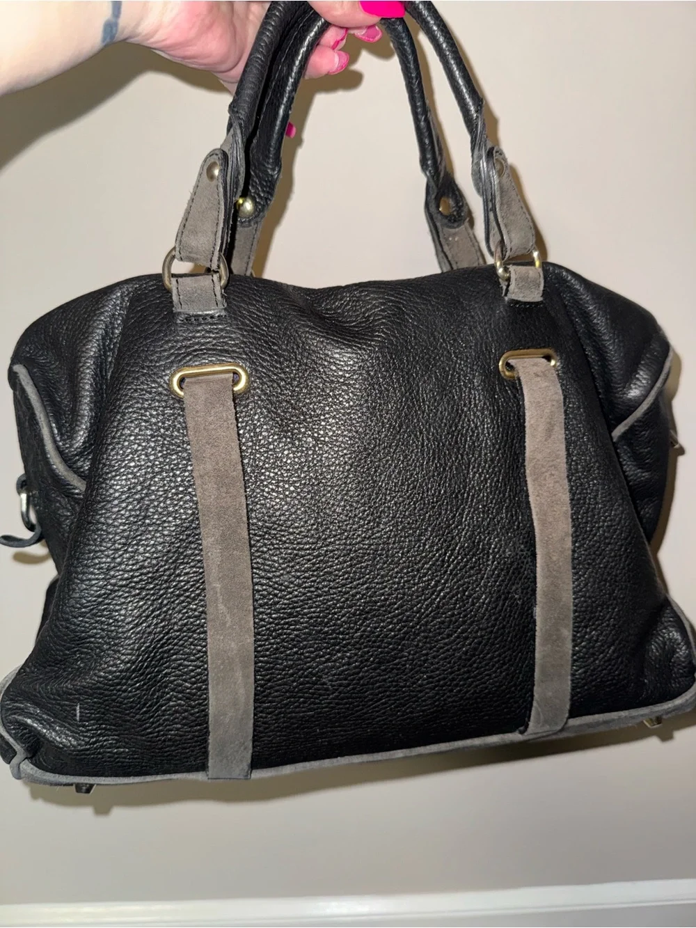 Dimoni Stylish Navy Leather Tote Handbag - Versatile Everyday Carry